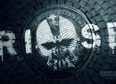 The Dark Night Rises banner - Bane manhole colver