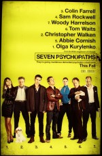 seven psychopaths poster, colin farrell, woody harrelson, tom waits, christopher walken